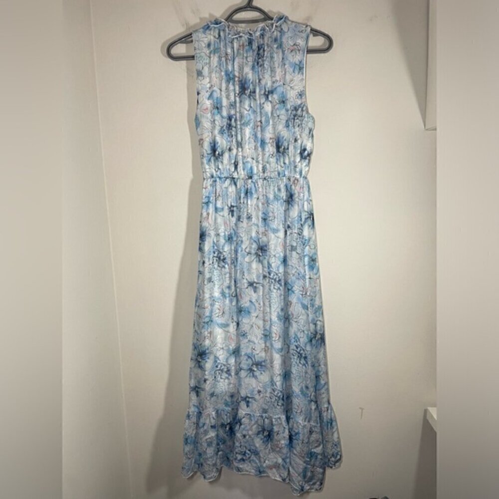 LE RAGAZZE Made In Italy Silk Sleeveless Midi Floral Dress size M - Picture 6 of 8